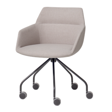 Dunas Xs Armchair with 5 spoke steel swivel base on casters by INCLASS