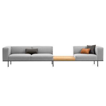 Escalas Modular sofa composition with wide arms, seats and table top by INCLASS