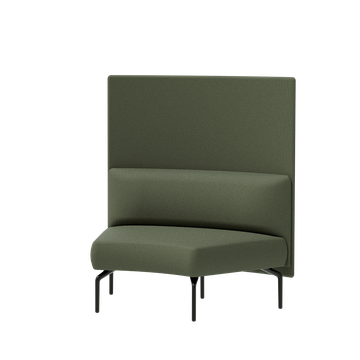 Kern KER0230 + KER1230PT One seater concave module 45º with backrest + Privacy screen by INCLASS