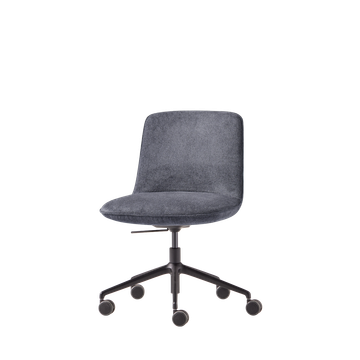 Kori Chair with low back (5 spoke aluminum swivel base on casters + gas lift) by INCLASS