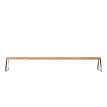 Lin Wood LIN0450 + LIN0050 + LIN0110MA 5 seater bench with wooden seats by INCLASS