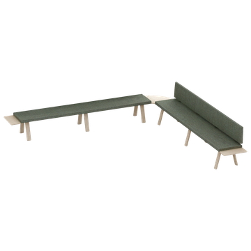 Plania Bench Benches composition with and without backrest using corner top 90º by INCLASS