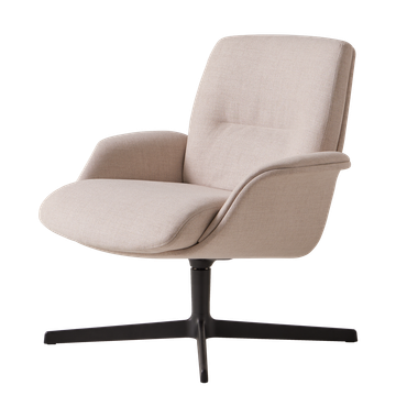 Rever Swivel lounge armchair with medium back and upholstered outer shell by INCLASS