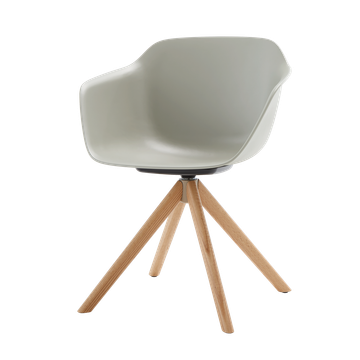 Taia Armchair with 4 spoke wooden swivel base (polypropylene seat shell) by INCLASS
