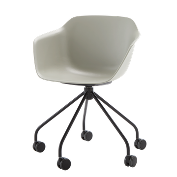 Taia Armchair with 5 spoke steel swivel base on casters (polypropylene seat shell) by INCLASS