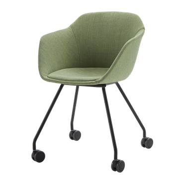 Taia Armchair with 4 leg on casters (plain upholstered seat shell) by INCLASS