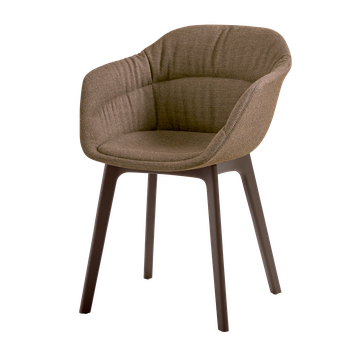 Taia Armchair with plastic 4 leg frame (soft upholstered seat shell) by INCLASS