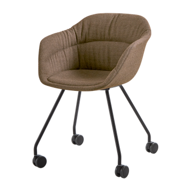 Taia Armchair with 4 leg on casters (soft upholstered seat shell) by INCLASS