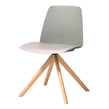 Unnia Chair with 4 spoke wooden swivel base by INCLASS