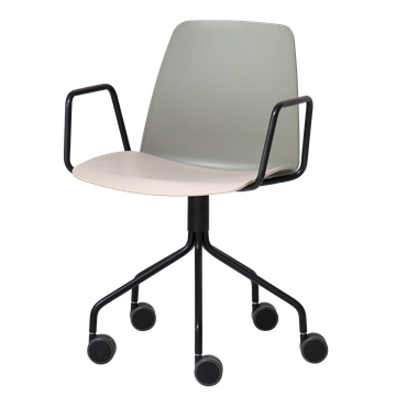 Unnia Armchair with 5 spoke steel swivel base on casters by INCLASS