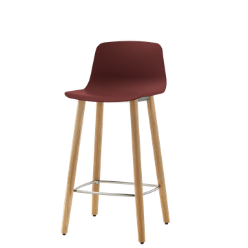 Varya Medium stool with wooden 4 leg frame by INCLASS