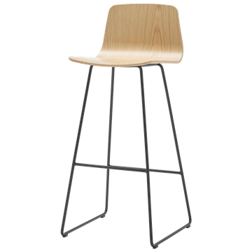 Varya Wood High stool with sled frame by INCLASS