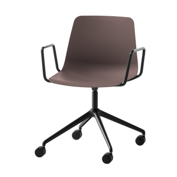 Varya VAR0045 + VAR0100 Armchair with 4 spoke aluminum swivel base on casters by INCLASS