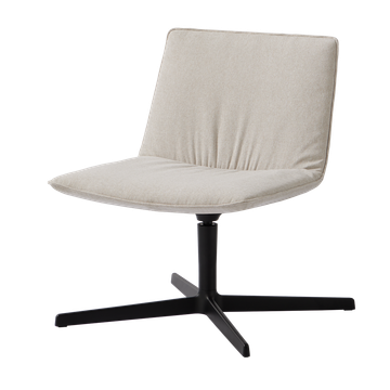 Xail Lounge armchair with low backrest and 4 spoke aluminum base (soft upholstery) by INCLASS
