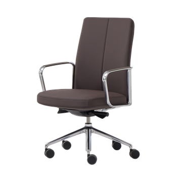 Zenpro Swivel synchro armchair medium back vertical stitching upholstery by INCLASS