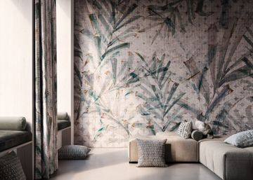 Tropical leaves wallpaper Rugiada by Instabilelab