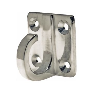 Seilendhaken mit Schraublöchern Messing matt vernickelt by Iserlohner Haken