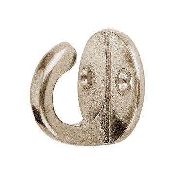Seilendhaken mit Schraublöchern, Messing vernickelt by Iserlohner Haken