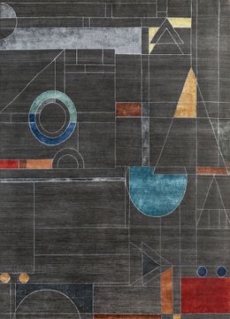 Aakar ESK-315, Liquorice/Red Orange by Jaipur Rugs