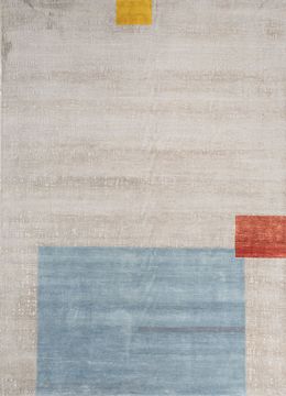 Aakar SLA-522(3D), White/Medium Sky Blue by Jaipur Rugs