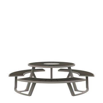 RALLY DINING TABLE 3 BENCH ROUND 256 by JANUS et Cie