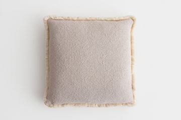 Bowie Square Cushion Linen & Natural Fringe by Jardan