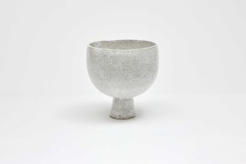 Raku Vessel Large Speckled Raku White by Jardan