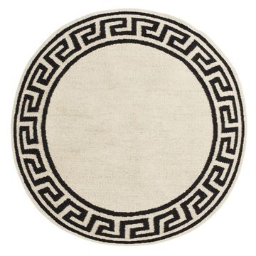 Greek Key Border Flatweave Round Rug by Jonathan Adler