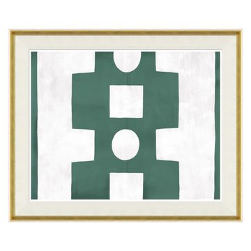 Paule Marrot, Green and White Abstract (Var. 1) by Jonathan Adler