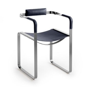Wanderlust Armchair - Customizable & Handcrafted in Cowhide Leather & Steel by Jover+Valls