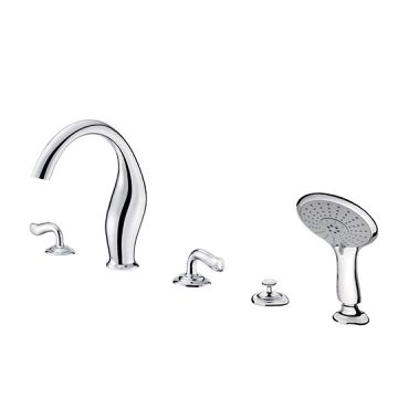 Two-Handle Bathtub Faucet W/Diverter & Hand Shower by JUSTIME