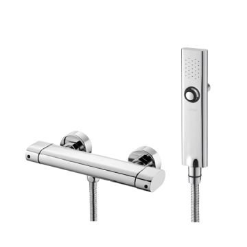 Perfecto Series - Shower Mixer W/ Hand Shower & Hose & Wall Bracket by JUSTIME