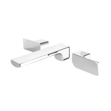 Arch 2 Series - Two-Handle Wall-Mounted Basin Faucet (Lead-Free Brass) by JUSTIME