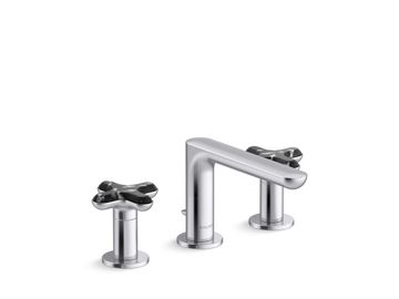 002 Widespread Sink Faucet, Low Spout, Zebra Jasper Cross Handles by Kallista