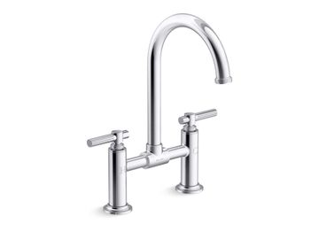 Central Park West Deck-Mount Bridge Faucet, Arch Spout, Lever Handles by Kallista