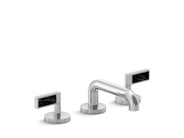 Sink faucet, low spout, Nero Marquina handles by Kallista - view 2