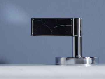 Sink faucet, low spout, Nero Marquina handles by Kallista - view 5