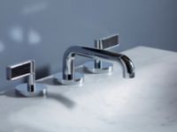 Sink faucet, low spout, Nero Marquina handles by Kallista - view 6