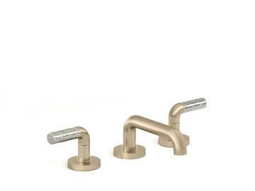 One Sink faucet, low spout, P.E. Guerin decorative handles by Kallista