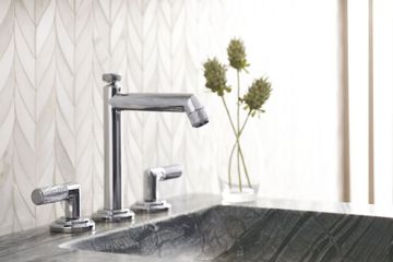 Sink faucet, tall spout, lever handles by Kallista - view 5