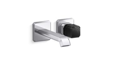 Bezel Wall Mount Single Control Sink Faucet, Nero Marquina Handle by Kallista