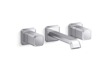 Bezel Wall Mount Widespread Sink Faucet by Kallista