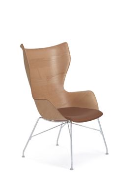K/wood slatted ash/leather seat  by Kartell - view 3