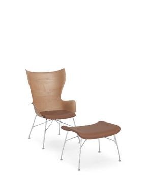 K/wood slatted ash/leather seat  by Kartell - view 6