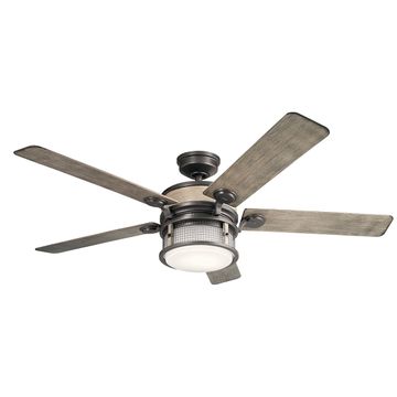 Ahrendale Ceiling Fan 60" 5 Blades 3000K Size:60" W x 16.5" H x 60" DIA Model:310170AUB by Kichler