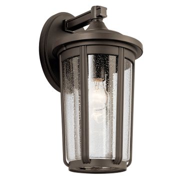 Fairfield Outdoor Wall Light 1-Light Clear Seeded Glass Size:6" W x 11" H x 7" D Model:49892OZ by Kichler