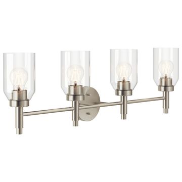 Madden Vanity Light 4-Light Clear Glass Size:34" W x 10.5" H x 5.25" D Model:55186CPZ by Kichler
