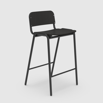 Jake Black Stool with Back by Koskela