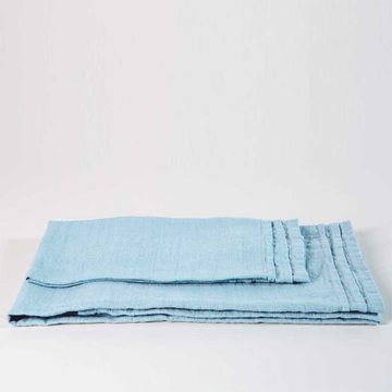 Face and guest towel set Shooting with embroidered letter by LA FABBRICA DEL LINO