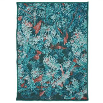Plaid with pine needle design by LA FABBRICA DEL LINO